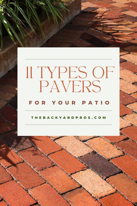 Pave the way to patio perfection with our guide to 11 stunning types of pavers! From classic elegance to contemporary flair, explore the diverse options to elevate your outdoor space. Uncover the ideal paver for your style and transform your patio into a haven of beauty and durability. Ready to step into a world of possibilities? Let's start paving! 🏡✨ #PatioDesign #PaverParadise #OutdoorLiving Paver Patterns Walkways, Patio Paver Designs Patterns, Clay Pavers Patio, Octagon Pavers, Backyard Patio Paver Ideas, Easy Paver Patio Ideas Diy, Backyard Landscaping Pavers, Brick Pavers Walkway, Outdoor Paver Patio Ideas