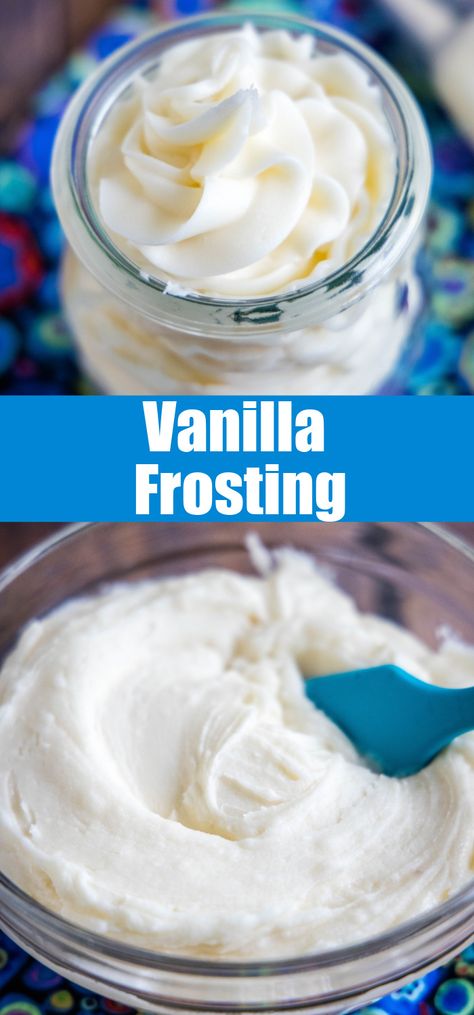 The Best Vanilla Frosting, Frosting Recipes No Butter, Vanilla Icing For Cookies, Store Bought Frosting Recipes, Recipes For Icing, Homemade Cake Frosting Easy, Easy Homemade Icing For Cake, How To Make Cake Frosting Easy, Diy Frosting Recipe