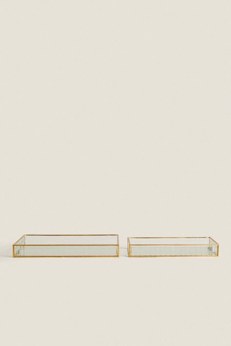 Frames | Boxes | Accessories Decor Home | ZARA United States - Page 2 Decorative Tray Ideas Bedroom, Decorative Tray Ideas, Bed Tray Decor Ideas, Bed Tray Decor, Bed Tray, Tray Ideas, Glass Tray, Room Box, Dream Design