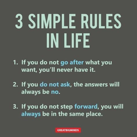 Here are 3 simple rules in life to know and follow. Find out more empowering and inspiring quotes Rules In Life, Motivation Positive, Psychology Quotes, Life Rules, Simple Rules, Go For It, Mindfulness Quotes, 4 Life, Do Something