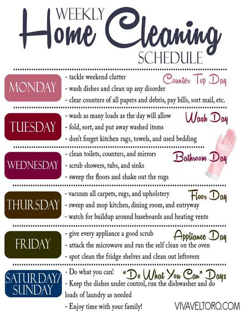 An efficient weekly home cleaning schedule that's easy to follow! Grab this FREE printable to help keep your home clean and tidy. Organizational Printables, Routine Printable, Cleaning Schedule Printable, Clean House Schedule, Weekly Cleaning Schedule, House Cleaning Checklist, Weekly Cleaning, Household Cleaning Tips, Toilet Cleaning