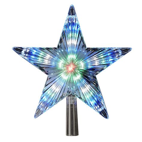 Kurt Adler Color-Changing LED Star Treetop, 8.5-Inch Led Tree Topper, Star Christmas Tree Topper, Christmas Tree Toppers Lighted, Christmas Tree Star Topper, Star Christmas Tree, Plastic Christmas Tree, Star Tree, Christmas Tree Star, Led Color Changing Lights