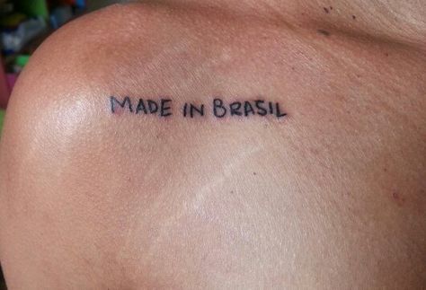 Tattoo In Portuguese, 90s Tattoos Ideas, Brazil Inspired Tattoo, Tattoos In Portuguese, Brazil Flag Tattoo, Brazilian Tattoos, Brazilian Tattoo Ideas, Brazil Tattoo Ideas, Brazil Tattoo