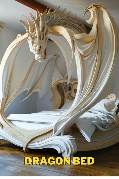 Fantasy Decor Ideas, Fantasy House Decor, Fantasy Inspired Bedroom, Dragon Home Decor, Dragon Bedroom Ideas, Fantasy Room Ideas, Mystical Bedroom Ideas, Fantasy Room Decor, Fantasy Bed