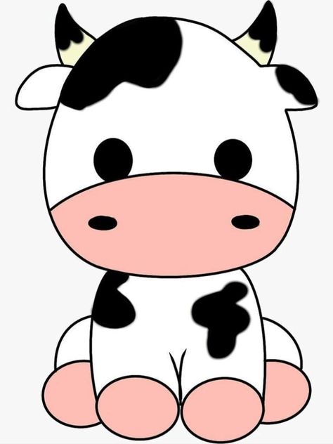 Cow Images Free Printable, Drawing Ideas Easy Doodles Cute Simple, Cute Easy Drawings Step By Step, Sapi Cute, Cow Drawing Easy, Easy Pokemon Drawings, Cow Drawing, Images Kawaii, Easy Drawings For Kids