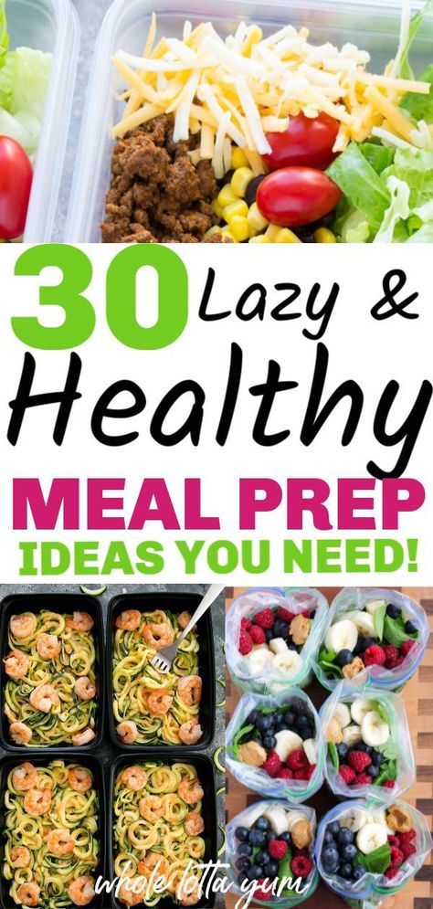 30 easy meal prep recipes that are healthy and make weight loss easier. Healthy meal prep for the week for beginners for breakfast, lunch and dinner. Easy Healthy Meal Prep Ideas, Lazy Healthy Meals, What To Eat For Breakfast, Healthy Meal Prep Ideas, Easy Healthy Meal, Chicken Healthy, Easy Healthy Meal Prep, Meal Prep Ideas, Dinner Recipes Easy Quick