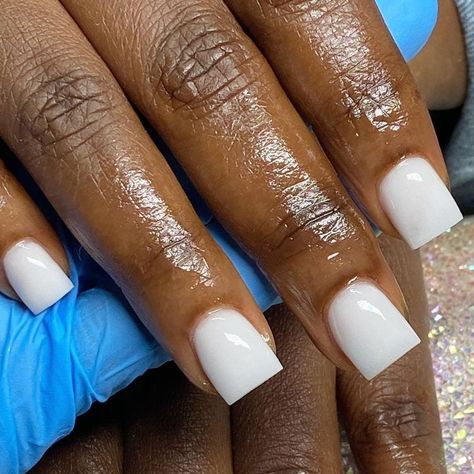 Plain White Nails, Feminine Nails, Basketball Nails, Plain Acrylic Nails, White Gel Nails, Overlay Nails, Sweet Nails, 15 Birthday, Milky Nails