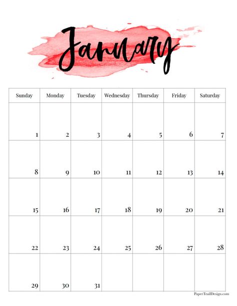 Print this watercolor January 2023 calendar for free and add to your planner Cute Calender Design 2023, Bujo 2023, Free Blank Calendar, 2023 Watercolor, Blank Calendar Pages, Paper Trail Design, Printable Calendar Pages, Free Printable Calendar Templates, 2023 Printable