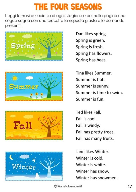 Seasons For Kids, English For Students, Grammar For Kids, English Activities For Kids, Teaching English Grammar, Learning English For Kids, English Worksheets For Kids, Kids English, Learn English Grammar