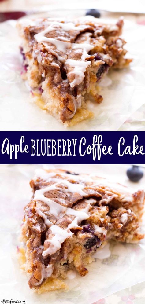 Homemade Apple Blueberry Coffee Cake with a Brown Sugar Topping Apple Blueberry, Homemade Apple Pie Filling, Sweet Apples, Apple Coffee Cakes, Homemade Apple Pie, Blueberry Coffee, Blueberry Coffee Cake, Love At First Bite, Apple Pie Filling