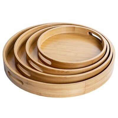 Natural Wood Texture, Bamboo Plates, Round Serving Tray, Food Serving Trays, Wooden Serving Trays, Serving Trays With Handles, Fruit Platter, Round Tray, Tea Tray