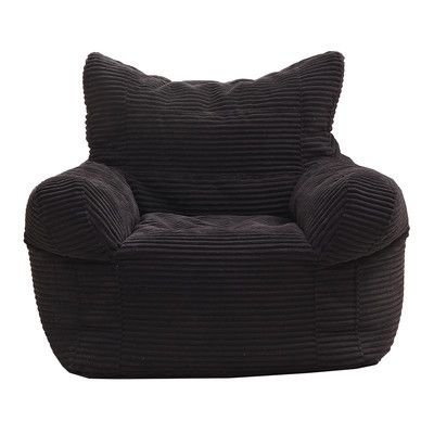 Zipcode Design Bean Bag Chair Upholstery: Black Kids Hanging Chair, Velvet Bean Bag, Corduroy Bean Bag, Childrens Bean Bags, Bean Bag Lounger, Farmhouse Table Chairs, Kids Bean Bags, Bean Bag Sofa, Bean Bag Chair Kids