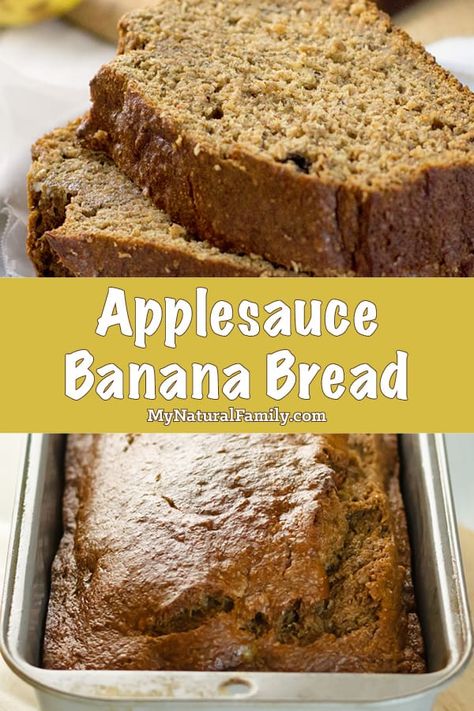 Vegan Banana Bread With Applesauce, Banana Apple Sauce Bread, Fat Free Banana Bread, Apple Sauce Cake Healthy, Healthy Banana Bread With Applesauce, Applesauce Banana Bread, Bread With Applesauce, Diet Sweets, Low Fat Banana Bread