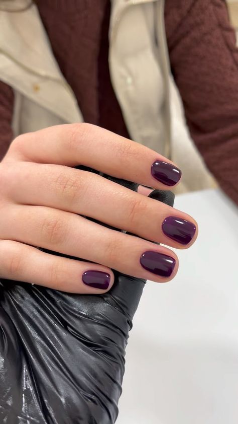 Dark Purple Nails, Money Nails, Look Rich, Short Gel Nails, Purple Nail Polish, Simple Gel Nails, Purple Nail, Casual Nails, Soft Nails