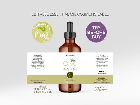 Product Label Design Stickers, Bottle Label Design Ideas, Oil Label Design, Soap Labels Template, Product Sticker, Roller Bottle Labels, Oil Label, Diy Label, Oil Dropper