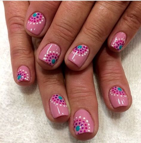 Nails Dots, Polka Dot Nail Designs, Dot Nail Designs, Polka Dot Nail Art, Dot Nail Art, White Glitter Nails, Polka Dot Nails, Flower Nail Designs, Vibrant Nails