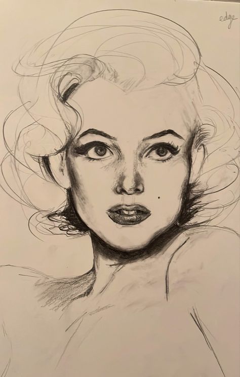 Celebrity Portraits Sketch, Marilyn Monroe Reference, Marilyn Monroe Hair Drawing, Marlyne Monro Sketches, Marilyn Monroe Portrait Drawing, Drawing Of Marilyn Monroe, Marylin Monroe Drawings, Marlyn Monro Drawings, Graphite Pencil Portraits