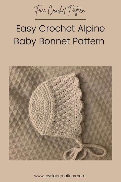 Crochet Hat For Newborn, Newborn Crochet Hat Pattern Free Girl, Crochet Projects For Newborns, Crochet Doll Bonnet Free Pattern, Easy Crochet Bonnet, Newborn Baby Bonnet Crochet Pattern Free, Crochet Infant Bonnet Free Pattern, Free Crochet Hat Patterns For Babies, Newborn Crochet Bonnet Pattern Free