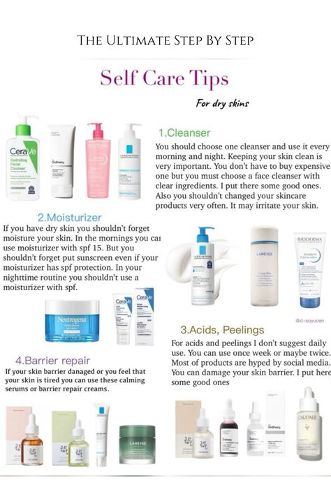 Transform your skincare routine with these essential steps for tackling dry skin! 💧✨ Discover the secrets to a radiant complexion with our step-by-step guide Skin Care Routine Sensitive Dry, Dryskin Skincare Routine, Moisturizer For Down There, Skincare For Oily Sensitive Skin, Normal Skin Products, Sensitive Skincare Products, Skincare Routine For Sensitive Acne Skin, Skincare Routine For Dry Textured Skin, Dry Skincare Products