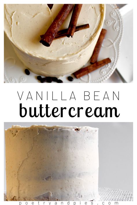 Vanilla Bean Paste Buttercream Frosting, Australian Buttercream Recipe, Vanilla Bean Paste Desserts, Vanilla Bean Cake Recipe Homemade, Vanilla Bean Frosting Recipe, Vanilla Cake With Buttercream Frosting, Recipes Using Vanilla Bean Paste, Vanilla Bean Ganache, Vanilla Bean Cake Recipe