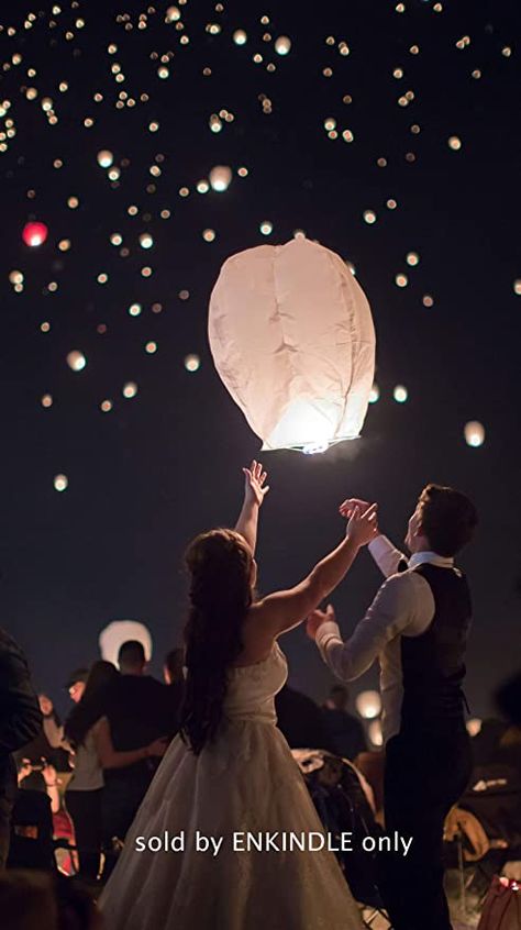 Sky Lanterns Photography, Unique Wedding Reception Ideas, Wish Lanterns, Tangled Wedding, Festival Paint, Flying Lantern, Paper Lanterns Wedding, Unique Wedding Receptions, Wedding Reception Ideas