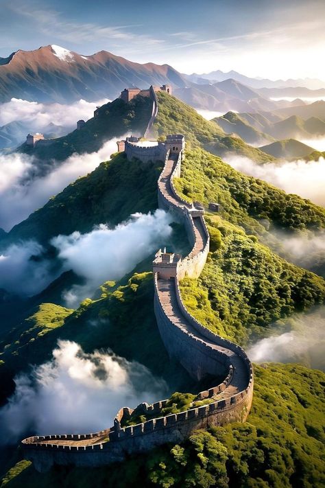 Great Wall Of China Photography, China Geography, China Pictures, Natural Views, Great Wall Of China, Fantasy Art Landscapes, Beautiful Places Nature, China Travel, Landscape Pictures