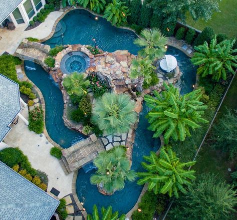 Awesome Backyards, Backyard Lazy River, Piscina Diy, Lazy River Pool, Dream Backyard Pool, Lazy River, Tropical Pool, Piscina Natural, Dream Pools