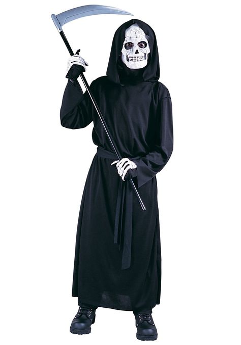 Kids Reaper Costume Scary Kids Costumes, Grim Reaper Costume, Reaper Costume, Skeleton Mask, Great Halloween Costumes, Baby Kostüm, Costumes For Teens, Scary Halloween Costumes, Hooded Robe