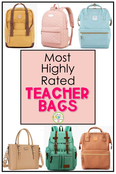 Teacher Backpack Organization, Best Teacher Bag Totes, Teacher Backpack Essentials, Teacher Bag Ideas, Teacher Work Bag, Rolling Bags For Teachers, Teacher Bags Tote, Teacher Bag Essentials, Teacher Bag Organization