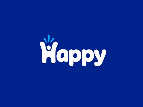 Logo for a social network website that aims to help people be happy. The idea creates H to form a happy person raising both hands which represents happiness, spirit and positive minds.  Check out t... Happy Logo Design Ideas, Calming Logo, Friendly Logo Design, Happy Logo Design, Smile Logo Design, Live Logo, Friendly Logo, Happy Logo, Smile Logo