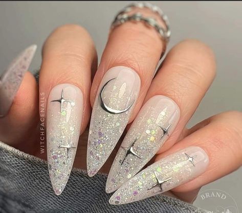 Mystic Nails, Witch Nails, Witchy Nails, Pretty Nail Art Designs, Xmas Nails, Luxury Nails, Fabulous Nails, Chic Nails, Chrome Nails