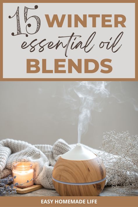 These fifteen winter essential oil blends are easy recipes you can make at home throughout the holiday season. From crisp and fresh to warm and cozy, you’ll celebrate with the best scents for this time of the year. Use them as festive winter diffuser blends or in your homemade gift ideas or craft projects. Winter Aromatherapy Blends, Holiday Essential Oil Diffuser Blends, Peppermint Blends For Diffuser, Best Essential Oil Blends For Home, Winter Essential Oil Blends For Diffuser, Cozy Home Essential Oil Blends, Essential Oil Holiday Blends Diffuser Recipes, Diffuser Blends For Christmas, Winter Scents Essential Oils