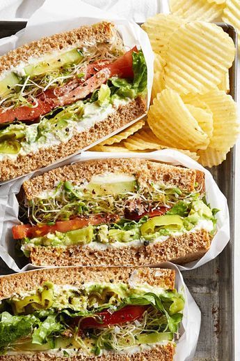 I worked at a sandwich shop that made these vegetable sandwiches stuffed with cucumbers, sprouts, tomatoes, and avocadoes. They were a veggie's dream! Vegetable Sandwiches, Cucumber Sandwiches Recipes, Protein Sandwich, Cucumber Sandwich, Healthy Sandwich Recipes, Cucumber Sandwiches, Sandwich Shop, Resep Diet, Veggie Sandwich