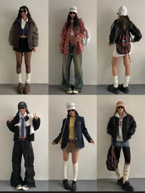 Outfits for autumn/spring Autumn Fits Y2k, Cute Swag Outfits Winter, Asian Outfit Ideas, Winter Swag Outfits, Gen Z Outfits, Ulzzang Fashion Summer, New Era Outfit, Genz Outfits, Outfit Inspo Y2k