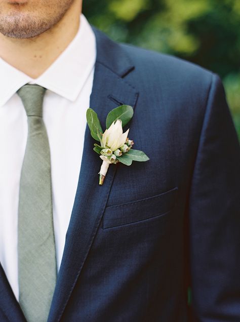 Sage Green Wedding Theme, Sage Green Tie, Navy Suit Wedding, Botanical Wedding Inspiration, Green Themed Wedding, Korean Summer, Sage Wedding, Wedding Sparrow, Sage Green Wedding