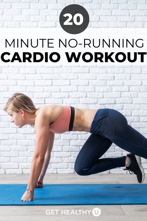 Whether it’s painful for you to run or you simply don’t enjoy running, this 20-minute no-running cardio workout is made for you! Non Running Cardio, 20 Minute Cardio Workout At Home, No Running Cardio Workout, No Running Cardio, 20 Minute Cardio Workout, Strength Training Back, At Home Cardio Workout, At Home Cardio, Home Cardio Workout