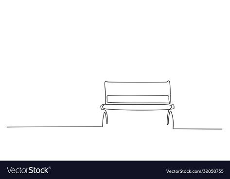 Bench Tattoo Ideas, Park Bench Tattoo, Bench Drawing Simple, Park Bench Drawing, Bench Tattoo, Bench Illustration, Bench In Park, Bench Drawing, Park Drawing