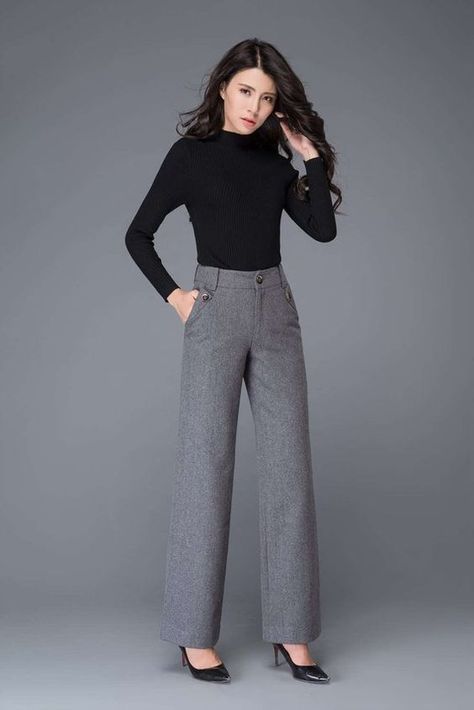 Formal Pants Women, Maxi Pants, Office Pants, Formal Pants, Eyes Model, Womens Pants, Business Outfit, Pants Womens, Wool Pants