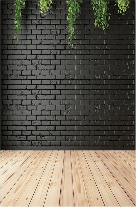 Amazon.com : DHXXSC Black 5X7FT Vinyl Photography Backdrop with Wood Floor Design for Christmas, Wedding, Birthday : Electronics Photography Office Ideas Studio Setup, Green Portrait Photography, Brick Wall Background Photography, Photography Office Ideas, Wood Floor Background, Youtube Backdrops, Brick Wall Photography, Studio Background Ideas, Green Portrait