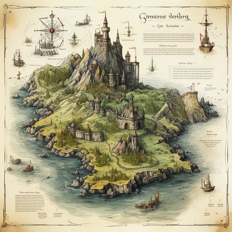 Fantasy City Map, Fantasy Map Making, Dnd World Map, Fantasy World Map, Fantasy Island, Fantasy Drawings, Landscape Concept, Fantasy Castle, Fantasy City