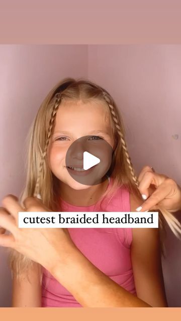 Audrey McClelland on Instagram: "My girl 🥰 Here’s a PRETTY BRAIDED HEADBAND 💗 I love this hairstyle for any event or occasion. It just works great dressed up or casual. Enjoy this one and let me know if you try it! I promise, it’s easy! . I share all of the hair products that we love and use above in my highlights. Feel free to message me if you have any questions. . #hairstyles #hair #hairstyle #hairtutorial #hairtutorials #halfuphalfdownhairstyle #halfuphalfdown #halfupdo #halfup #hairdo #braidideas #braidinspo #braidinspiration #braid #simplehairstyles #simplehair #simplehairstyle #easyhairstyles #easyhairstyle #easyhairstylesforgirls #cutehairstyles #cutehair #hairvideo #hairideas #hairinspo #hairinspiration #hairvideos #hairidea" Hair Do With Headband, Fun Hair Braids, Winter Hairstyles For Kids, Kids Hairstyles With Headband, Picture Day Hair Ideas For Kids, Easy Hairstyles For Medium Hair Kids, Braids For Girls Hair, Tiny Elastic Hairstyles, Small Elastic Hair Ties Hairstyles