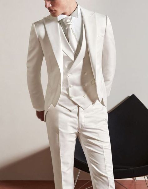 Groom Suit White, White Tuxedo Wedding, Mens White Suit, Groom Tuxedo Wedding, Suit For Men Wedding, White Wedding Suit, Ivory Suit, White Tux, Wedding Tux