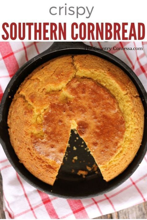 Perfect Cornbread, Southern Cornbread Recipe, Best Cornbread Recipe, Cornbread Recipe Sweet, Corn Bread Bake, Buttermilk Cornbread, Cornbread Easy, Skillet Cornbread, Jiffy Cornbread