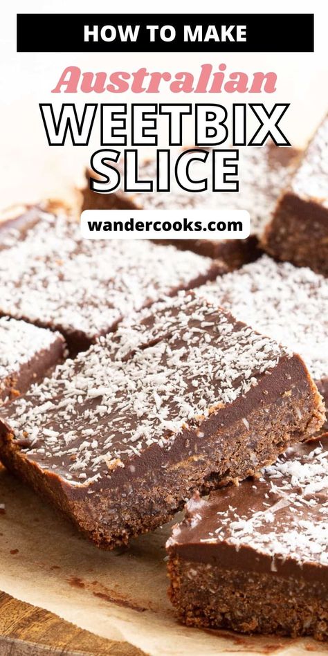 Use up those last few crumbles in the box, and make our super easy Chocolate Coconut Weetbix Slice. No stovetop required, just mix and bake! This classic Australian recipe is the perfect sweet treat - batchable, freezable and giftable. Weetabix Recipes, Chocolate Weetbix Slice, Chocolate Coconut Slice, Weetbix Slice, Coconut Slice, Chocolate Slice, Tray Bake Recipes, Australian Food, Slices Recipes