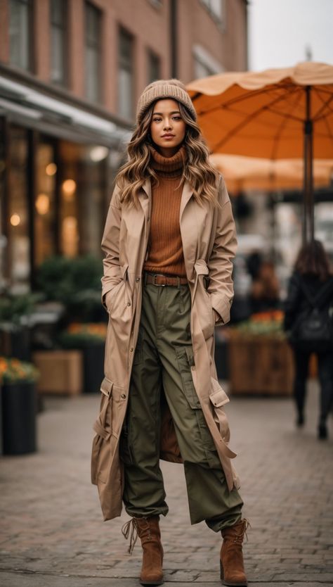 Cargo Pants Outfit Street Style Women, Cargo Pants Outfit Winter, Cargo Pants Outfit Street Style, Green Cargo Pants Outfit, Women's Street Style, Outfit Street Style, Winter Pants Outfit, Fifties Fashion, Cargo Pants Outfit