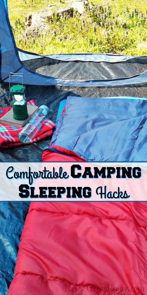 Worried about comfortable sleeping will be while you are camping? Check out these comfortable camping sleeping hacks before you go. Camping Sleeping Hacks, Zelt Camping Hacks, Sleeping Tips, Camping Hacks Food, Tent Camping Hacks, Sleeping Hacks, Camping Diy, Comfortable Camping, Camping Hacks Diy