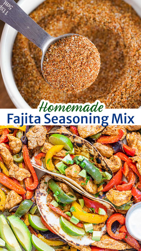 Are you tired of having to remember if you need to pick up packets of fajita seasoning? Then make your own! This easy homemade fajita seasoning recipe is made from spices you likely already have in your cabinet. Plus, you can customize it to match your flavor preferences. Beef Fajita Seasoning Recipe, Home Made Fajita Seasoning, Fajitas Chicken Seasoning, Authentic Fajita Seasoning, Faita Recipes Seasoning, Fajita Seasoning Mix Recipe, Keto Fajita Seasoning, Old El Paso Fajita Seasoning Recipe, Homemade Fajita Seasoning Recipe