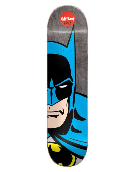 Almost x DC Comics Daewon Superhero Splitface Pro Deck - 8.25 Batman Skateboard, Chris Haslam, Daewon Song, Skateboard Ideas, Almost Skateboards, Skateboard Companies, Skateboard Art Design, Skateboard Design, Skate Decks