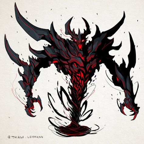 ArtStation - Shadow Fiend - DOTA2, Thiago Lehmann Shadow Fiend Dota 2, Thiago Lehmann, Shadow Fiend, Shadow Monster, Kitten Drawing, Fiction Idea, 다크 판타지, Monster Concept Art, Concept Art Character