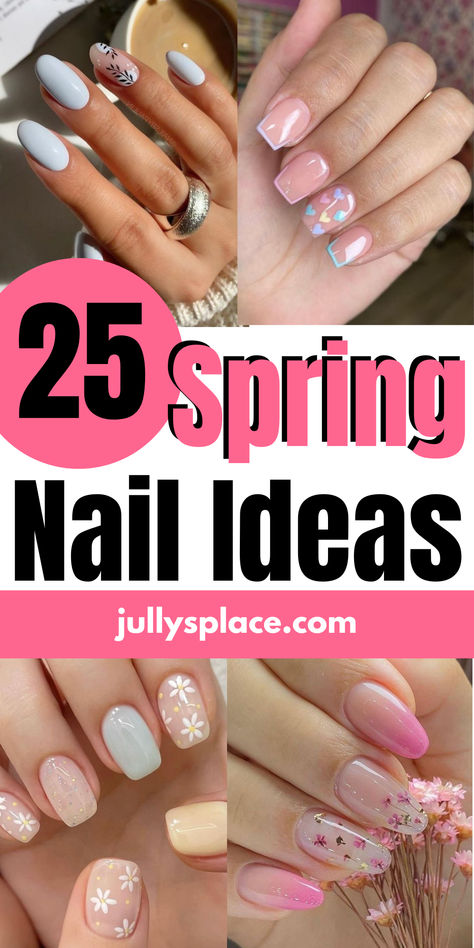 spring nail ideas Spring Nail Ideas, Simple Spring Nails, April Nails, Easter Nail Designs, May Nails, Spring Acrylic Nails, Spring Nail Trends, Floral Nail Designs, Spring Nail Designs